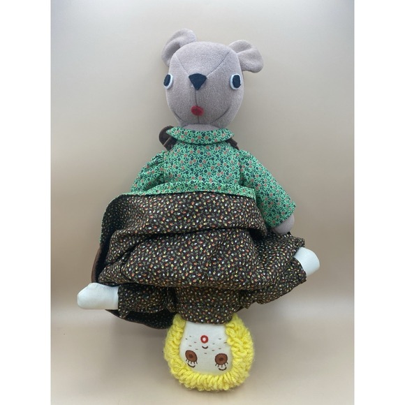 Reversible RARE Handmade Rag Doll Sylvia S Chloupek Floral Dress Yarn Hair 18" - Picture 5 of 9